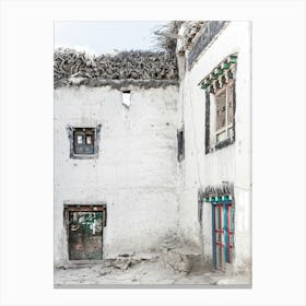 Tibetan Village In The Himalayas In Asia Canvas Print