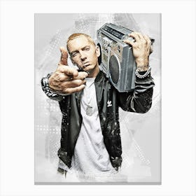 Eminem Rapper Drawing Canvas Print
