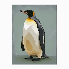 Emperor Penguin Floreana Island Minimalist Illustration 1 Canvas Print