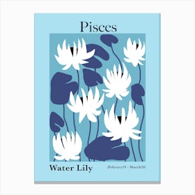 Pisces Water Lily Canvas Print