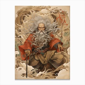 Japanese Fjin Wind God Illustration 7 Canvas Print