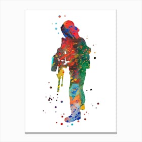 Paintball Player Watercolor 1 Canvas Print