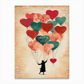 Valentine'S Day Balloons Canvas Print