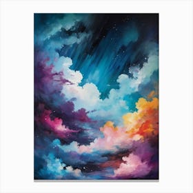 Abstract Glitch Clouds Sky (26) Canvas Print