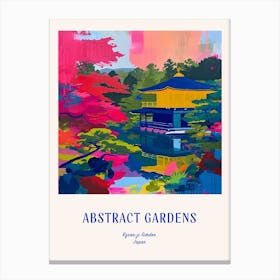 Colourful Gardens Ryoan Ji Garden Japan 3 Blue Poster Canvas Print