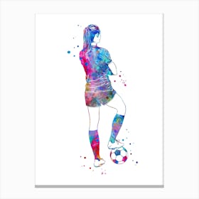 Female Soccer Player 3 Canvas Print