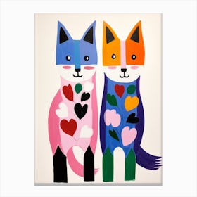 Colourful Kids Animal Art Arctic Fox 1 Canvas Print
