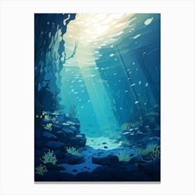 Underwater Abstract Minimalist 9 Canvas Print
