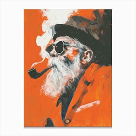 Man Smoking A Pipe Canvas Print