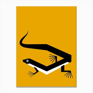 Abstract Lizard Yellow Canvas Print