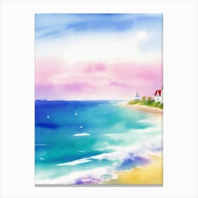 Watercolor Of A Beach Canvas Print