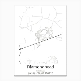 Diamondhead,United States Minimalist Map Canvas Print