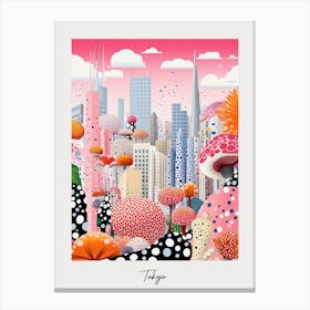 Poster Of Tokyo, Illustration In The Style Of Pop Art 4 Canvas Print