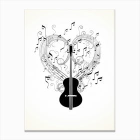 Musical Note Hearts 2 Canvas Print