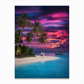 Sunset On The Beach 5 Canvas Print