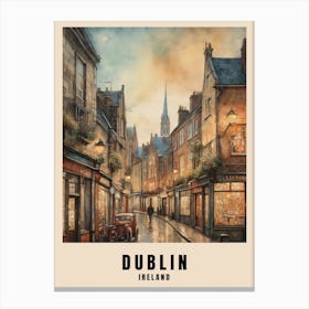 Dublin City Ireland Travel Poster (14) Canvas Print