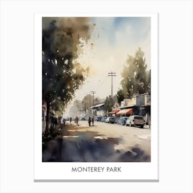 Monterey Park Watercolor 4travel Poster Canvas Print