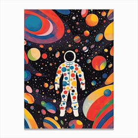 Astronaut Colourful Illustration 13 Canvas Print