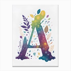 Colorful Letter A Illustration 51 Canvas Print