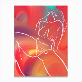 Nude Woman paint flow Canvas Print