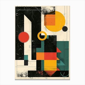 Playful And Colorful Geometric Shapes Arranged In A Fun And Whimsical Way 4 Canvas Print