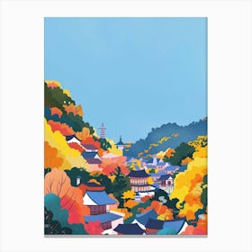 Kyoto Japan 3 Colourful Illustration Canvas Print