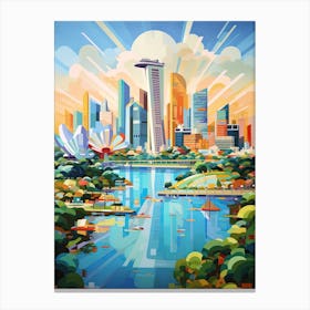 Singapore, Geometric Illustration 4 Canvas Print