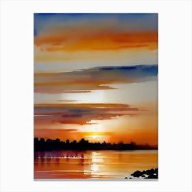 Sunset Over The Water Canvas Print