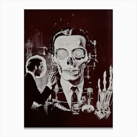 Retro Horror Movie Poster, Skeletal Anatomy Future Science Art Canvas Print