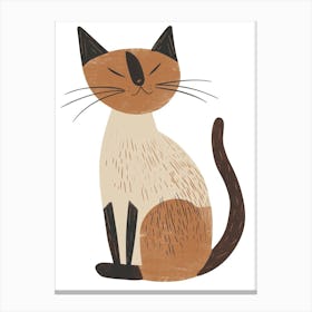 Javanese Cat Clipart Illustration 8 Canvas Print