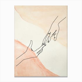 'Two Hands Reaching' Canvas Print