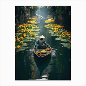 Man In A Boat in Vietnam Canvas Print