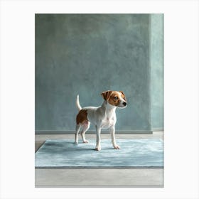 Dog Standing On A Rug. Generated AI. Art Print Canvas Print