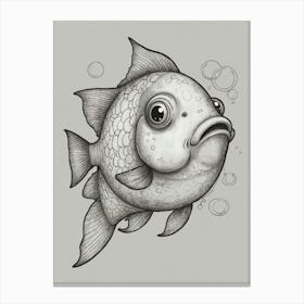 Fish Drawing Canvas Print