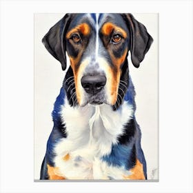 Bluetick Coonhound 4 Watercolour dog Canvas Print