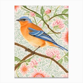 Eastern Bluebird William Morris Style Bird Canvas Print