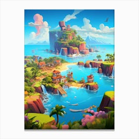 Islands Cartoon 2 Canvas Print