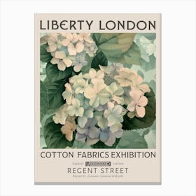 Liberty London Print William Morris Textiles White Hdrangea Flower Canvas Print