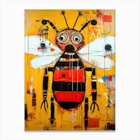 Bee Ballet: Neo-Expressionist Street Art Fusion Canvas Print