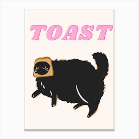 Toast Funny Cat Print Canvas Print