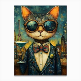 Cat In Paris Canvas Print