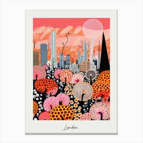 Poster Of London, Illustration In The Style Of Pop Art 2 Canvas Print