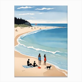 People On The Beach Painting (16) Canvas Print