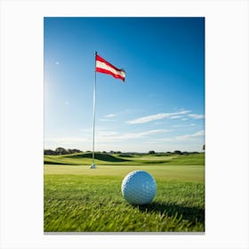 Golf Ball On The Green Canvas Print