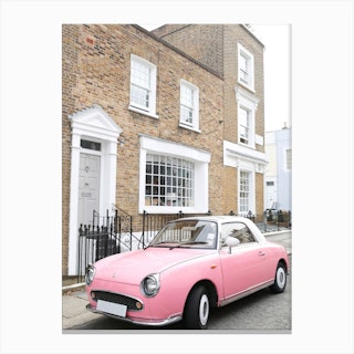 Pink Car London Canvas Print