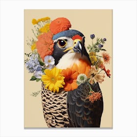 Bird With A Flower Crown Falcon 6 Canvas Print