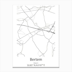 Bertem,Belgium Minimalist Map Canvas Print