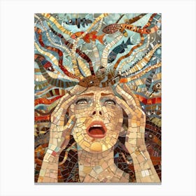 Mosaic Of A Woman 5 Canvas Print