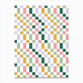 Checkered Nostalgic Squares Canvas Print