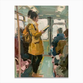 Woman On A Train 1 Canvas Print